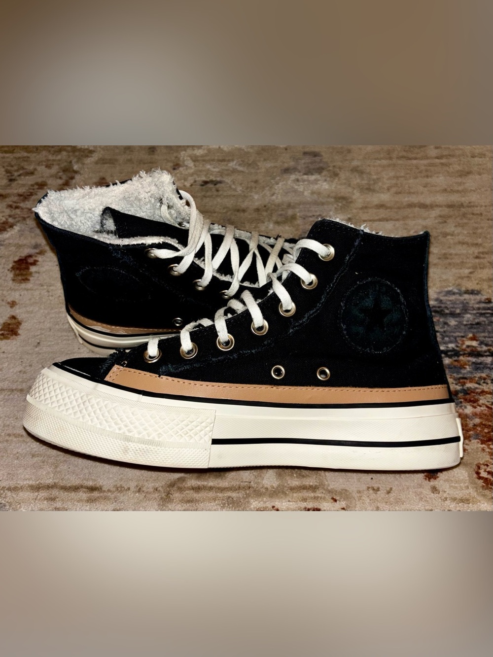 Converse Chuck Taylor All Star Lift Platform Raw Edge High Top Sneakers